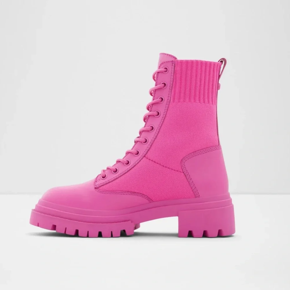 Aldo Women's Reflow Fuchsia Lace-Up Boots - Picture 9 of 10